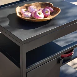 Modulo cucina da esterno in acciaio con 1 anta e 3 ripiani, 80cm