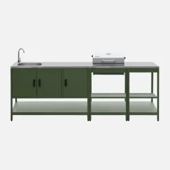 Modulo cucina da esterno con barbecue a carbonella, 3 moduli