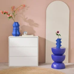 Modulo di stoccaggio decorativo in legno 3 cassetti