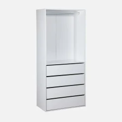 Modulo guardaroba con 4 cassetti e 1 spazio appendiabiti
