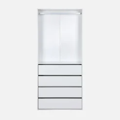 Modulo guardaroba con 4 cassetti e 1 spazio appendiabiti