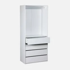 Modulo guardaroba con 4 cassetti e 1 spazio appendiabiti