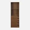 Modulo guardaroba decorazione legno 5 cassetti 2 ripiani