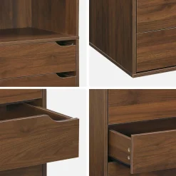 Modulo guardaroba decorazione legno 5 cassetti 2 ripiani