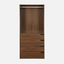 Modulo guardaroba decorazione legno 4 cassetti 1 appendiabiti