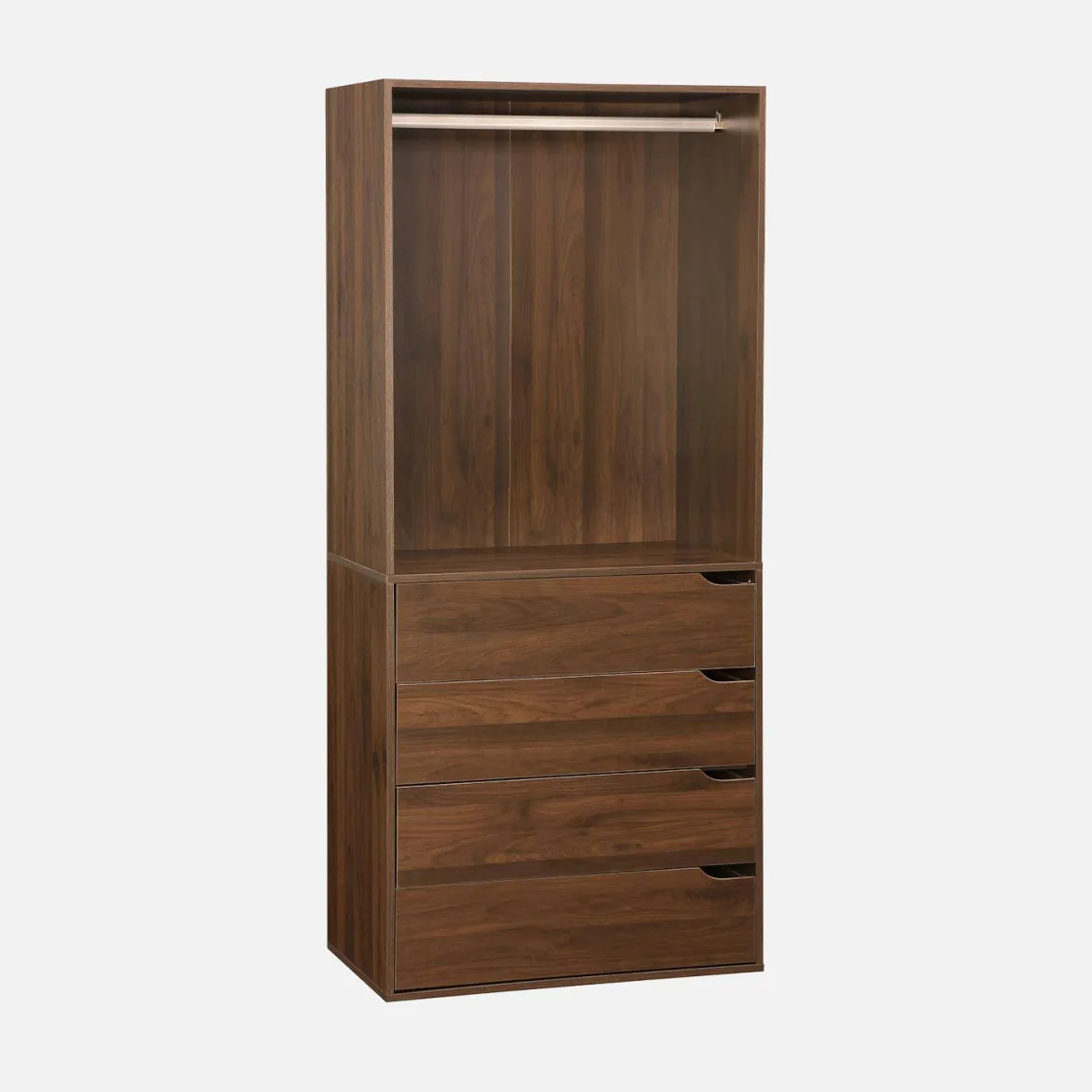 Modulo guardaroba decorazione legno 4 cassetti 1 appendiabiti