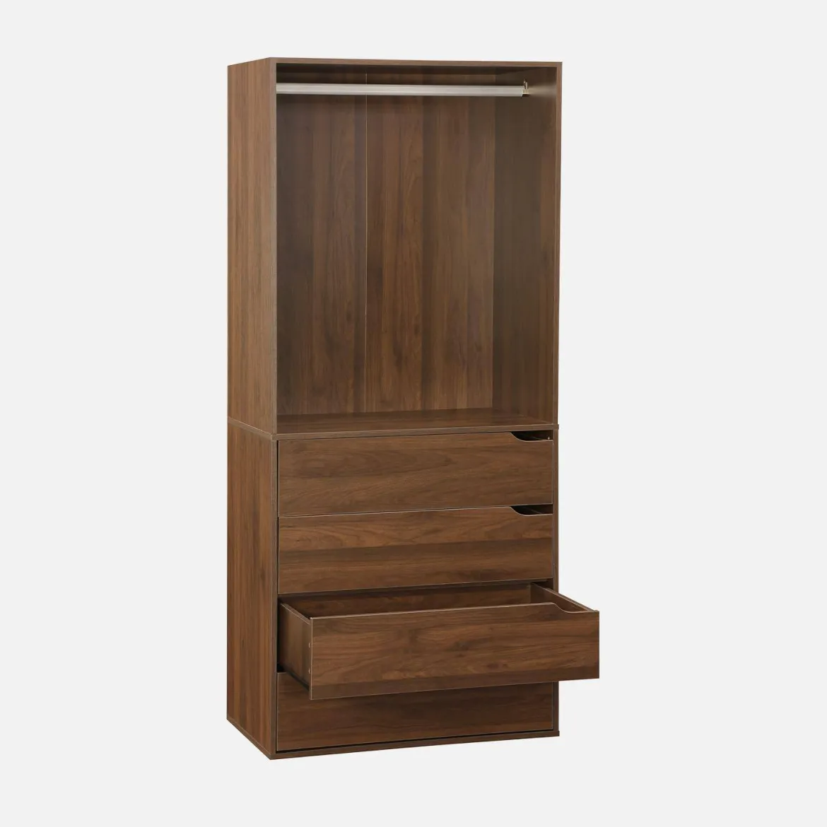 Modulo guardaroba decorazione legno 4 cassetti 1 appendiabiti