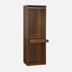 Modulo guardaroba effetto legno con appendiabiti e portapantaloni