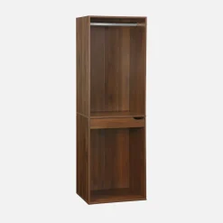 Modulo guardaroba effetto legno con appendiabiti e portapantaloni
