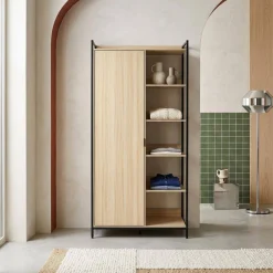 Modulo armadio con 1 armadio, 6 ripiani e 1 anta