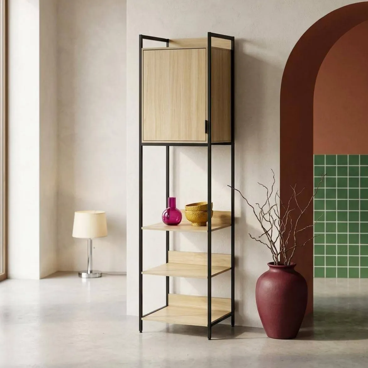 Modulo armadio con 5 ripiani e 1 anta