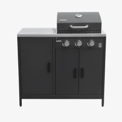 Modulo cucina da esterno con barbecue a gas a 3 bruciatori, 5 moduli