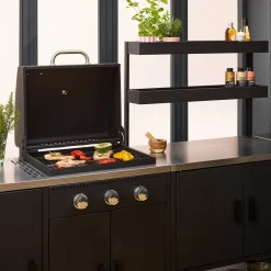 Modulo cucina da esterno con barbecue a gas a 3 bruciatori, 5 moduli