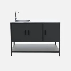 Modulo cucina da esterno con barbecue a gas a 3 bruciatori, 5 moduli