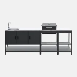 Modulo cucina da esterno con barbecue a carbonella, 3 moduli
