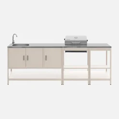 Modulo cucina da esterno con barbecue a carbonella, 3 moduli