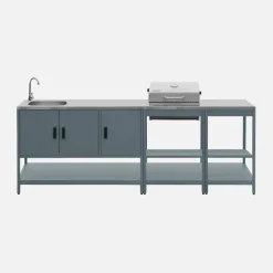 Modulo cucina da esterno con barbecue a carbonella, 3 moduli