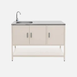 Modulo cucina da esterno con barbecue a carbonella e lavandino, 2 moduli