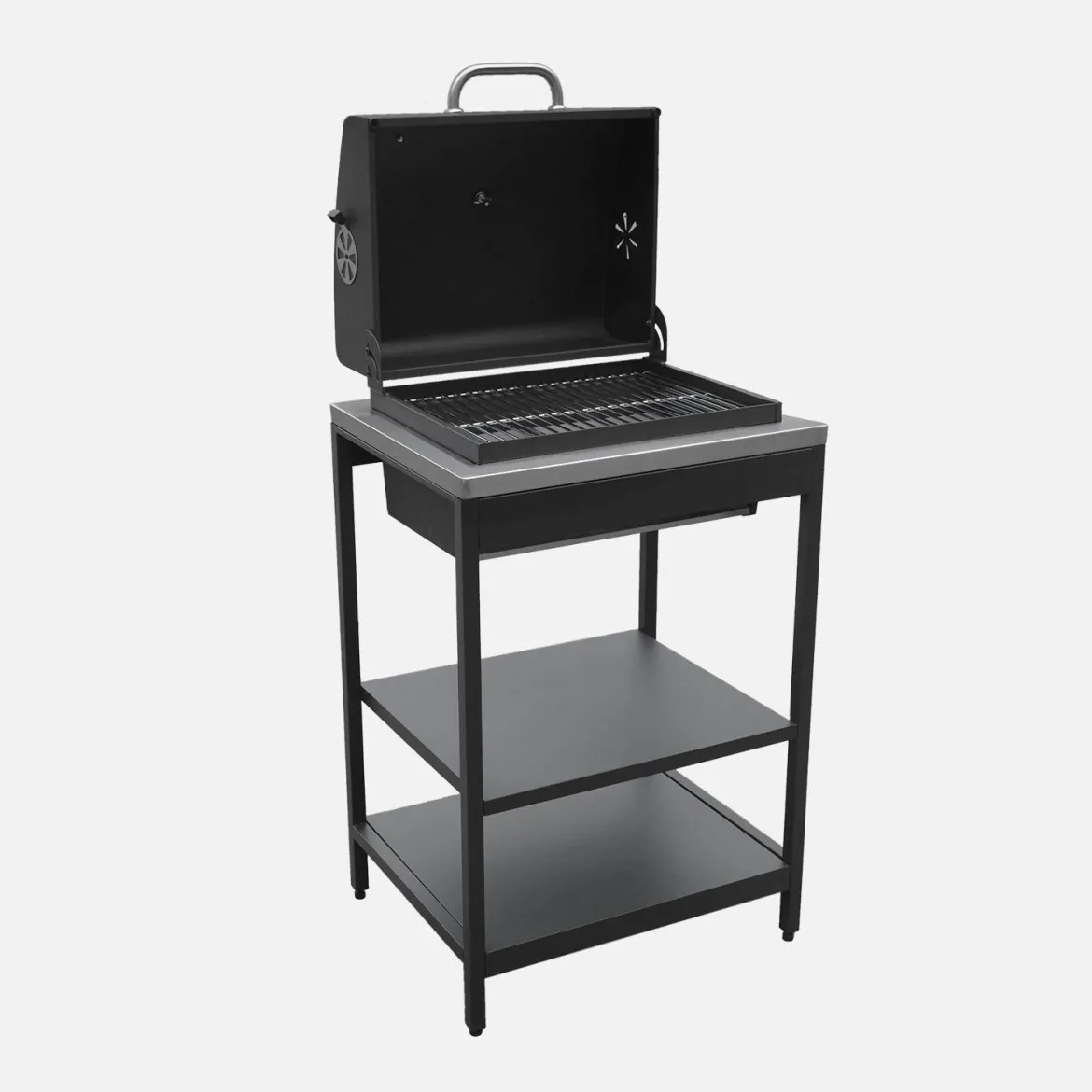 Modulo cucina da esterno con barbecue a carbonella e lavandino, 2 moduli