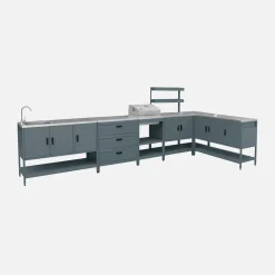 Modulo cucina da esterno con barbecue a carbonella, 6 moduli