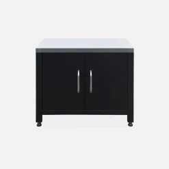 Modulo cucina da esterno in acciaio con barbecue a gas a 4 bruciatori, 80cm