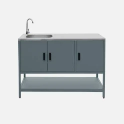 Modulo cucina da esterno in acciaio con lavandino, 120cm