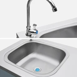 Modulo cucina da esterno in acciaio con lavandino, 120cm