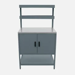 Modulo cucina da esterno in acciaio con 2 ripiani sospesi e 2 ante, 80cm