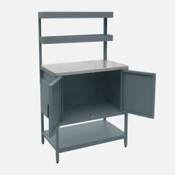 Modulo cucina da esterno in acciaio con 2 ripiani sospesi e 2 ante, 80cm