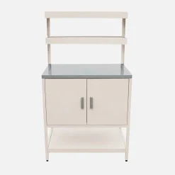 Modulo cucina da esterno in acciaio con 2 ripiani sospesi e 2 ante, 80cm