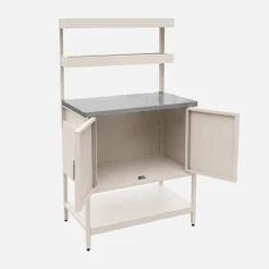 Modulo cucina da esterno in acciaio con 2 ripiani sospesi e 2 ante, 80cm