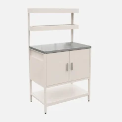 Modulo cucina da esterno in acciaio con 2 ripiani sospesi e 2 ante, 80cm