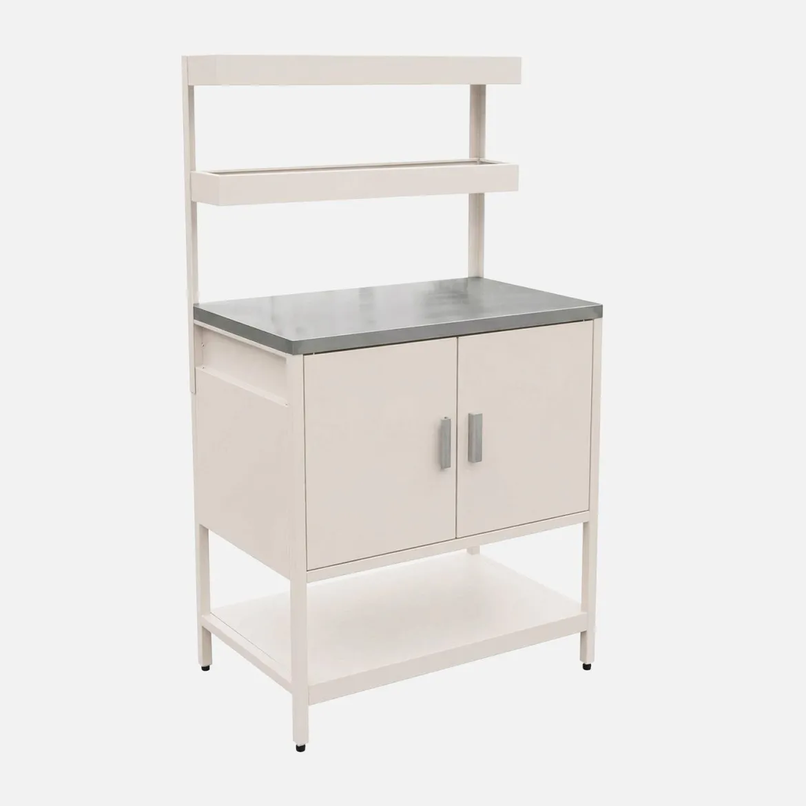 Modulo cucina da esterno in acciaio con 2 ripiani sospesi e 2 ante, 80cm