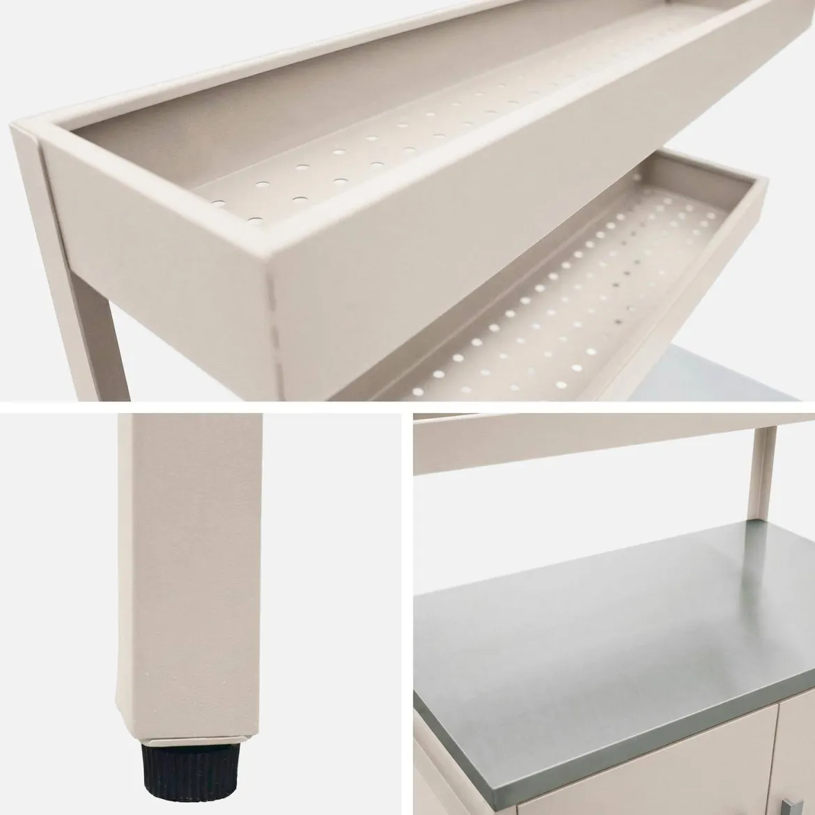 Modulo cucina da esterno in acciaio con 2 ripiani sospesi e 2 ante, 80cm