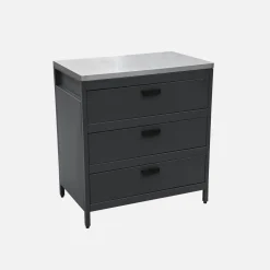 Modulo cucina da esterno in acciaio con 3 cassetti, 80cm