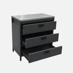 Modulo cucina da esterno in acciaio con 3 cassetti, 80cm