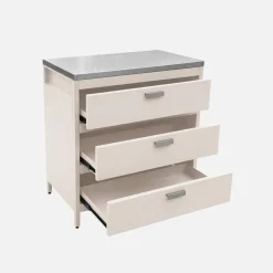 Modulo cucina da esterno in acciaio con 3 cassetti, 80cm