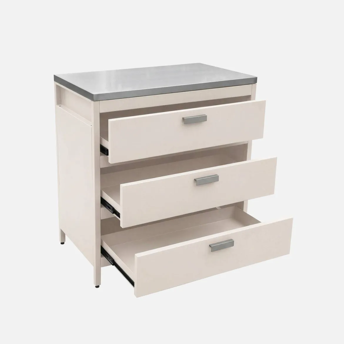 Modulo cucina da esterno in acciaio con 3 cassetti, 80cm