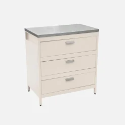 Modulo cucina da esterno in acciaio con 3 cassetti, 80cm