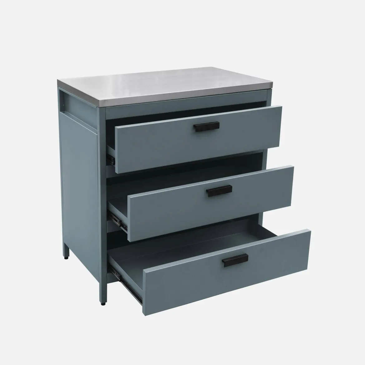 Modulo cucina da esterno in acciaio con 3 cassetti, 80cm