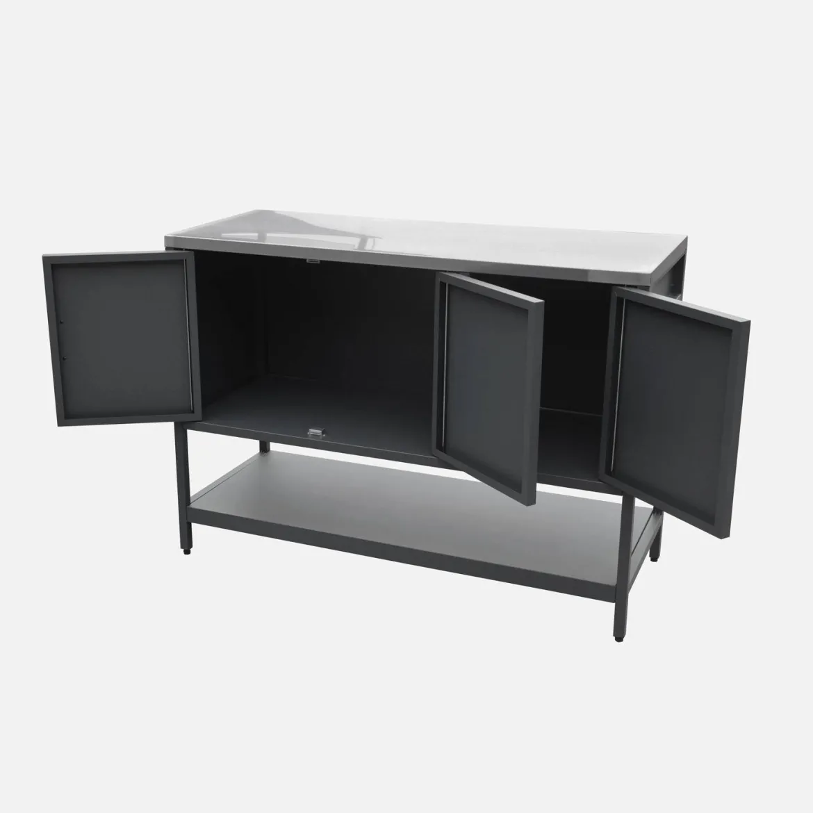 Modulo cucina da esterno in acciaio 3 ante e 1 ripiano, 120cm