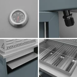 Modulo cucina da esterno in metallo con barbecue a gas a 3 bruciatori