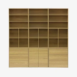 Modulo di stoccaggio decorativo in legno 3 cassetti