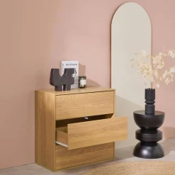 Modulo di stoccaggio decorativo in legno 3 cassetti