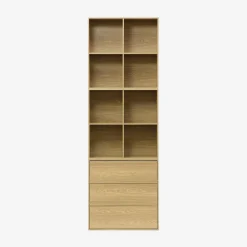 Modulo di stoccaggio decorativo in legno 3 cassetti