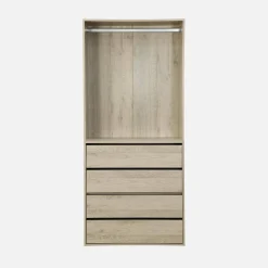 Modulo guardaroba con 4 cassetti e 1 spazio appendiabiti