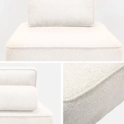 Modulo per divano modulare in tessuto bouclé, 1 posto