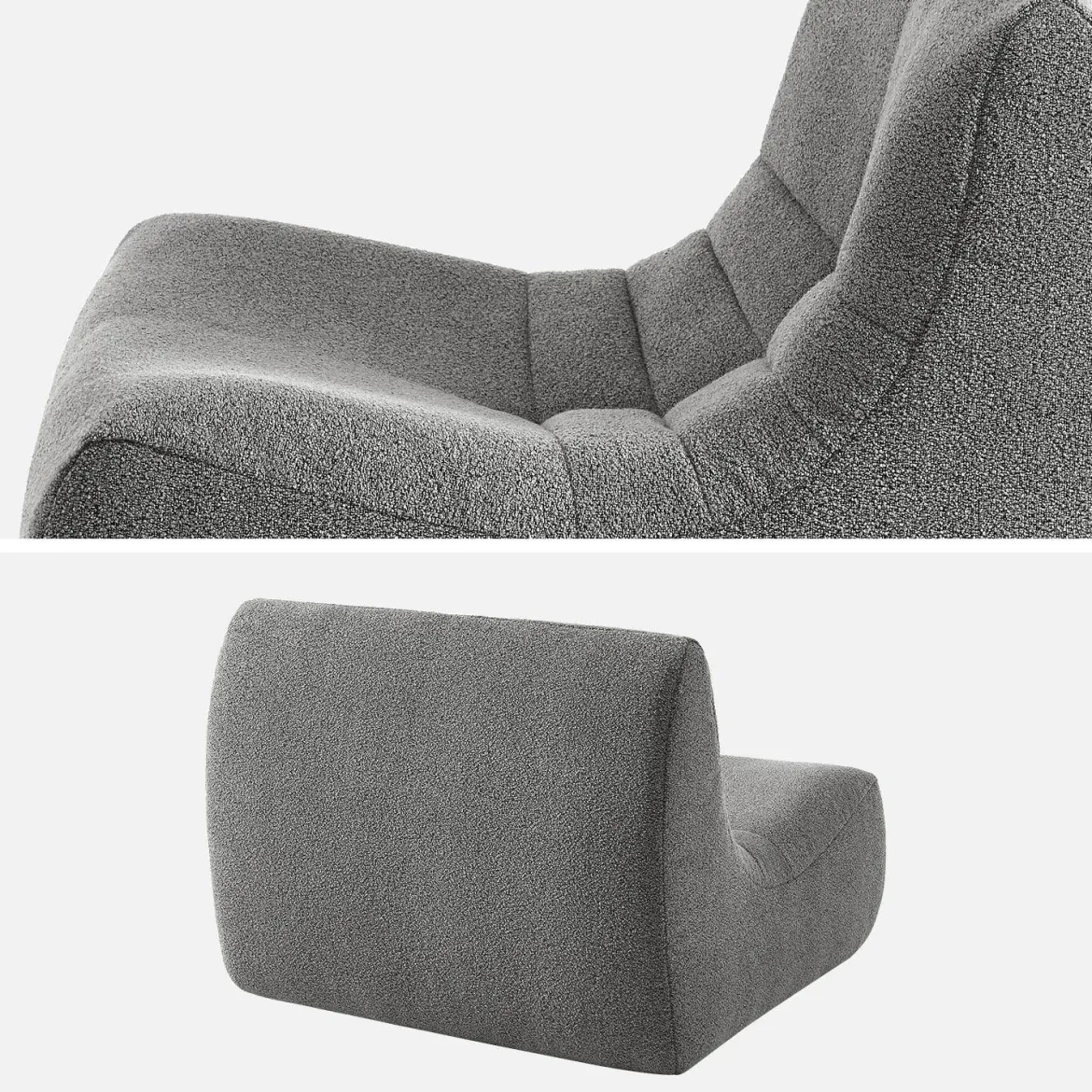 Modulo per divano modulare senza braccioli in bouclé