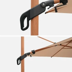 Ombrellone rettangolare asta effetto legno, 3x4m