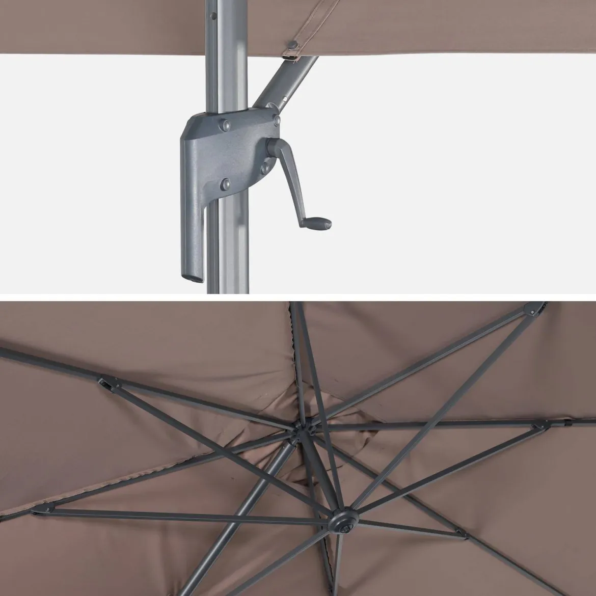 Ombrellone rettangolare decentrato, 3x4m